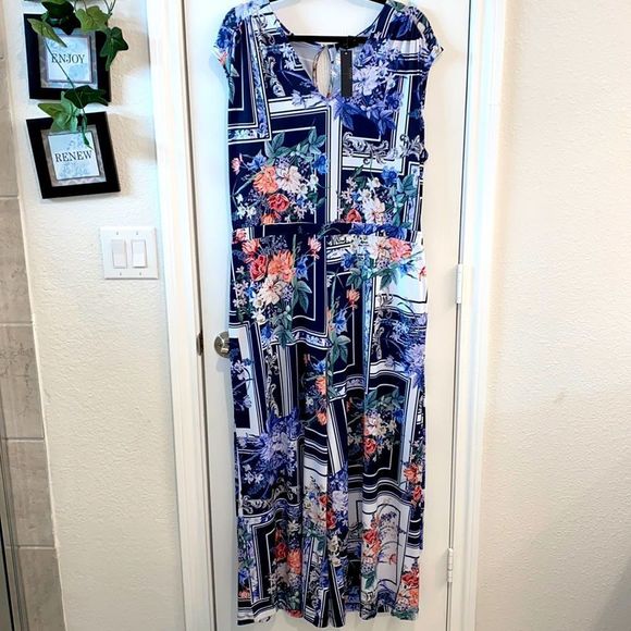 ❤️TAHARI PRINT WIDE LEG JUMPSUIT - Picture 2 of 7